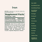 Nature’s Bounty Iron 65mg,325 mg Ferrous Sulfate,Cellular Energy Support,Promotes Normal Red Blood Cell Production,1 Serving Per Day,Gluten Free,100 Vegetarian Tablets,(Pack of 3)