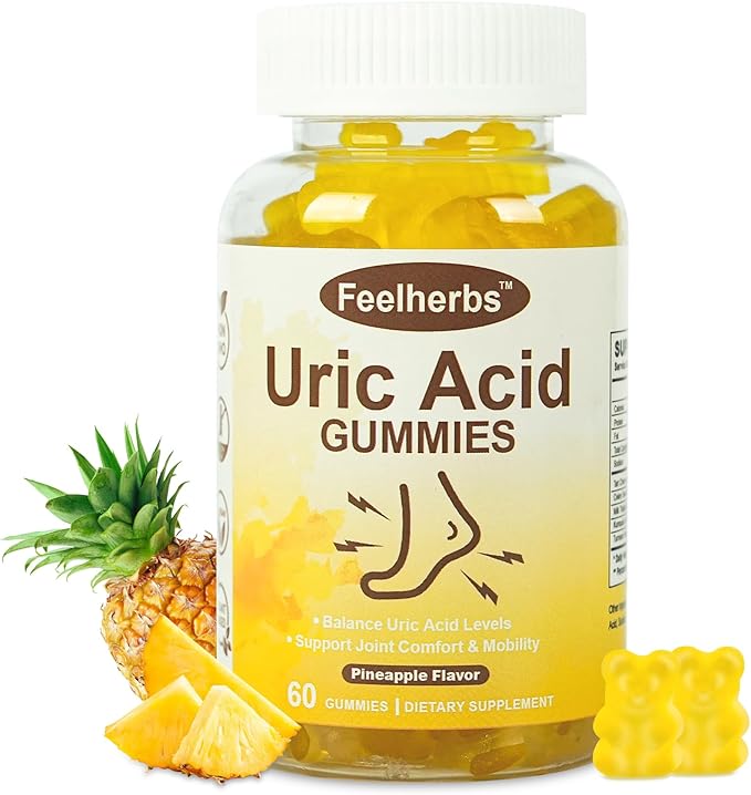 Uric Acid Gummies for Joint Cleanse & Detox, 60 Natural Vegan Tart Cherry Joint Support Gummies Balance Uric Acid Levels for Women and Men with Celery Seed Extract