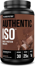 Jacked Factory Authentic ISO Whey Protein Isolate Powder - Low Carb, Non-GMO Muscle Building Protein w/No Fillers, Post Workout Recovery - 30 Servings, Chocolate
