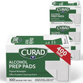 CURAD Alcohol Prep Pads (Pack of 4 Boxes), 400 Pieces of Medium Isopropyl Alcohol Wipes Individually Wrapped, First Aid Alcohol Swabs for Cuts & Scrapes, Medical Alcohol Pads for General Cleansing