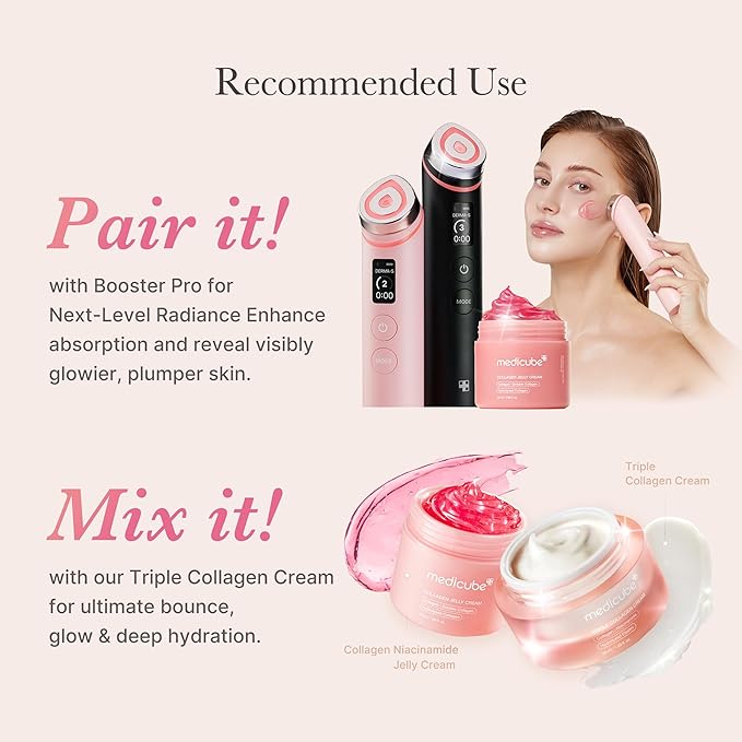 medicube Jelly Cream with Collagen, Niacinamide | Freeze-Dried Hydrolyzed Collagen for Skin Barrier Hydration & 24H Glow | Plumper, Firmer looking skin | 3.71 fl.oz