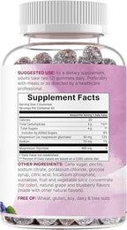 Magnesium Glycinate Gummies 400mg Per Serving, 120 Count | Natural Grape Blueberry Flavor | Potent Elemental Form + Chelated for High Absorption | Healthy Muscle, Bones, & Mood Support Supplement