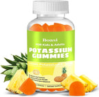 90 Count 1200mg Potassium Chloride Gummies,Sugar Free Electrolyte Balance Gummies,Muscle Relief & Heart Health Potassium Supplement for Adults Women Men