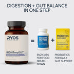 Digestive Enzymes for Bloating & Gas – Supports Food Breakdown & Nutrient Absorption – 6 Enzymes + 3 Probiotics – Complete GI Health Supplement - RIGHTmyGUT Daily Digestive Support – 60 Vegan Capsules
