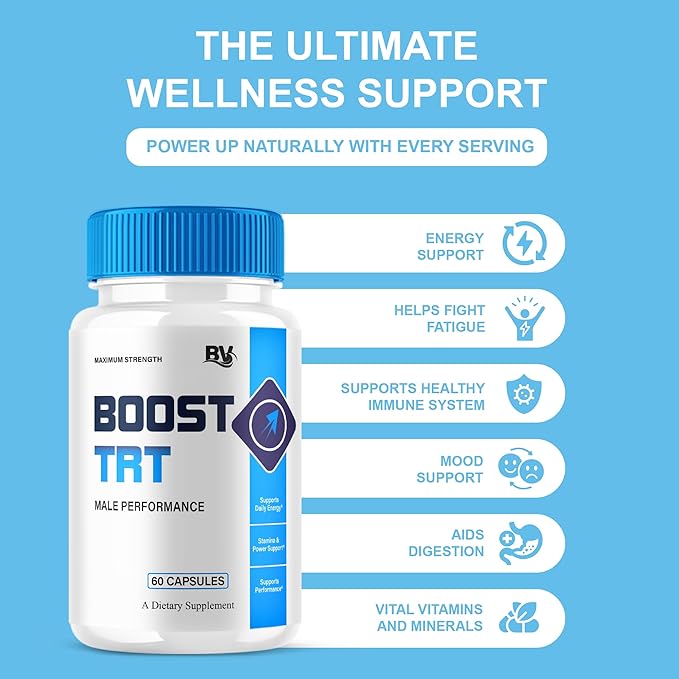 (2 Pack) Boost TRT Maximum Strength Performance Supplement BoostTRT Premium Capsules, Boost TRT Maximum Strength Advanced Multivitamin Supplement, BoostTRT Health Management Pills (120 Capsules)