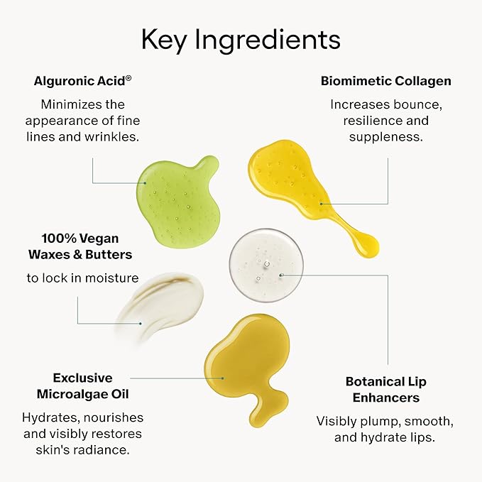 Algenist GENIUS Liquid Collagen Lip - Active Vegan Collagen Lip Treatment for Visibly Smoother Lips - Non-Comedogenic & Hypoallergenic Skincare (15ml)
