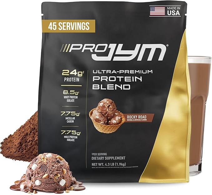 Pro JYM Rocky Road Protein Powder - Whey Protein Isolates, Casein, & Milk Protein, Lean Muscle Building for Men & Women, JYM Supplement Science, 45 Servings