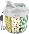 Pill Organizer with 7 Compartments, Pill Box Case for Holding 7 Different Vitamins, Anti-Mix Design for Easy Medication Retrieval. Travel Pill Organizer with 20 Labels.Pill Container (Cool Gray)