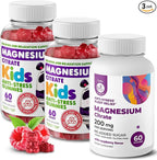DR. MORITZ Sugar-Free Calm Magnesium Gummies for Kids and Adults - Non-GMO Magnesium Citrate Gummies - Raspberry Flavor - 3-Pack (180 Count)