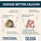Calcium Gummies 600mg - Calcium Supplement for Women, Ocean Algae Calcium | Vitamin D3, K2, Magnesium | for Bone Strength, Muscle & Immnue | Sustainably Sourced Algae Calcium, 70+ Mineral, Vegan,2PACK