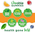 Lifeable Vitamin B Complex Gummies for Adults | with Vitamin C | Great Tasting Vitamin B Gummies | for Energy and Nerve System | Vegan B Complex Vitamins for Women, Men | 90 Gummies
