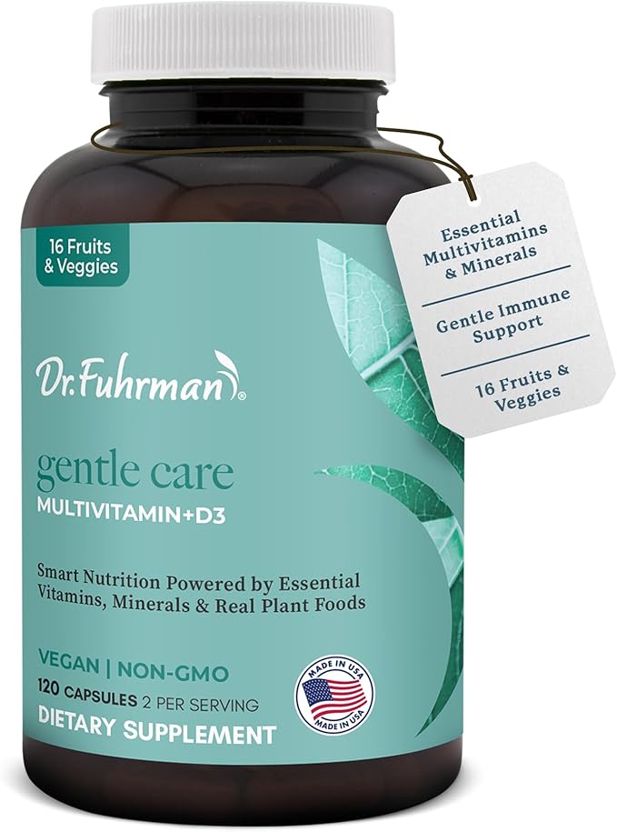 Dr. Fuhrman 2 Month Supply Multivitamin for All + D3 Vitamin for Immune Support | Vegan Formula Womens Multivitamin with B12 & Zinc | Whole Food multivitamin with 17 Fruits & Veggies