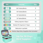 Mancro Dual Layers Medicine Organizer Bag, Pill Bottle Organizer Storage with Lockable Zipper, Medication Travel Bag for Pills, Vitamins, Medical Supplies for Home Storage, Travel, Green