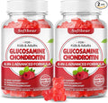 softbear Glucosamine Chondroitin Gummies Sugar Free, Extra Strength Glucosamine Chondroitin Supplement for Natural Joint Support, Raspberry Flavored 120 Count