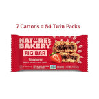 Nature's Bakery Whole Wheat Fig Bars, Strawberry, Real Fruit, Vegan, Non-GMO, Breakfast Bar, 7 boxes with 12 twin packs (84 twin packs)