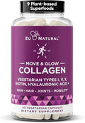 Move & Glow Collagen Pills for Women & Men – Vegetarian Multi-Collagen (Type I-V-X) with 9 Plant-based Superfoods for Skin Health & Joint Support – Biotin, Vitamin C, Vitamin E, 60 Vegetarian Capsules