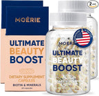 Moerie Ultimate Hair Growth Supplements for Women & Men - Hair, Skin, Nails Vitamins with Biotin & Minerals - for Thicker, Fuller Hair & Hair Loss Treatment - 120 Capsules