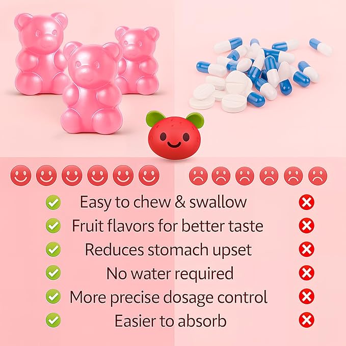 Magnesium Glycinate Gummies 500mg, Sugar-Free for Adults & Kids, Magnesium Gummy for Relaxation, Stress & Muscle Relief, Supports Bone & Nerve Health, Vegan, Pectin-Based, 60 Count, Strawberry Flavor