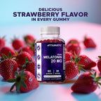 Vitamatic Melatonin 20 mg Gummies for Adults, 30 Servings - 60 Vegetarian Gummies - Non-Habit Forming Supplement