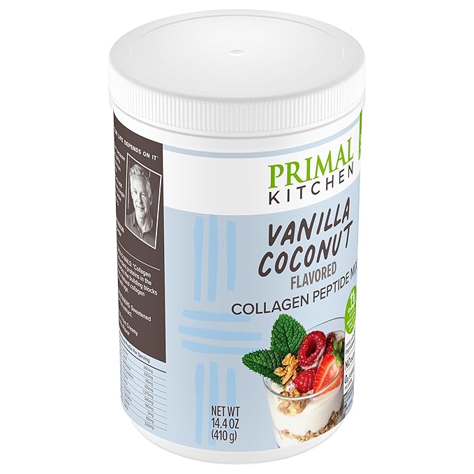Primal Kitchen Vanilla Collagen Fuel® Drink Mix, Vanilla Coconut Collagen Peptides, No Dairy or Artificial Sweeteners, 14.4 Ounces