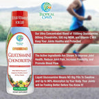 Tropical Oasis–Premium Liquid Glucosamine Chondroitin & MSM- Liquid Joint Support Formula 1500mg Glucosamine, 800mg Chondroitin, & 500mg MSM - 16 Fl Oz