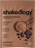 Shakeology 0g Added Sugar Plant-Based Vegan Protein Powder – Gluten-Free Superfood Shake with Vitamins & Minerals – Helps Support Healthy Weight Loss & Gut Health, Chocolate, 14 Individual Packets