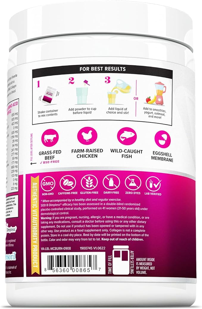 Hydrolyzed Collagen Powder for Weight Loss - Burn Ultimate Beauty Complex Multi Peptides Powder for Women with Types I II III V and X for Fat Burning Support Unflavored 30 Servings