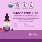 MARYRUTH'S USDA Organic Elderberry Liquid Drops for Kids | Vegan Elderberry Extract Organic Glycerin | Immune Support Supplement | Overall Health | Formulated for Ages 4-13 | 1oz