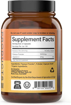 Papaya Enzyme Capsules 500mg - Organic Enzymes for Digestion with Papain, Gut Cleanse Support from Seeds, Vegan Non GMO Herbal Supplement Made USA, Fast Absorbing Digestive Support Formula Capsules