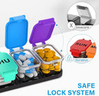 Extra Large Weekly Pill Organizer 7 Day - Portable Daily Pill Box with 7 Detachable Compartments, Vitamin Holder and Medicine Organizer for Supplements, Home and Travel, Rainbow