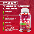 2 Pack Cayenne Pepper Beet Root Gummies, with Beetroot Garlic CoQ10 Hawthorn Berry Grape Seed Extract Olive Leaf Nattokinase Hibiscus Vitamin D Nitric Oxide, Support Overall Wellness, 120 Count