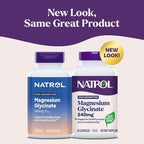 Natrol Magnesium Glycinate Supplements 240 mg - High Absorption - Calm Magnesium Glycinate for Sleep - 60 Capsules, 30 Day Supply