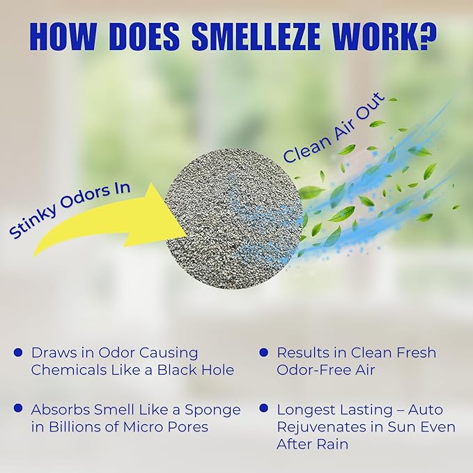 SMELLEZE Natural Chicken Coop Odor Eliminator Granules, Sprinkle in Chicken Coop, Bedding, Run, Pen, Nest & Yard - Unscented, Flock Safe Chicken Coop Deodorizer - 50 lbs.