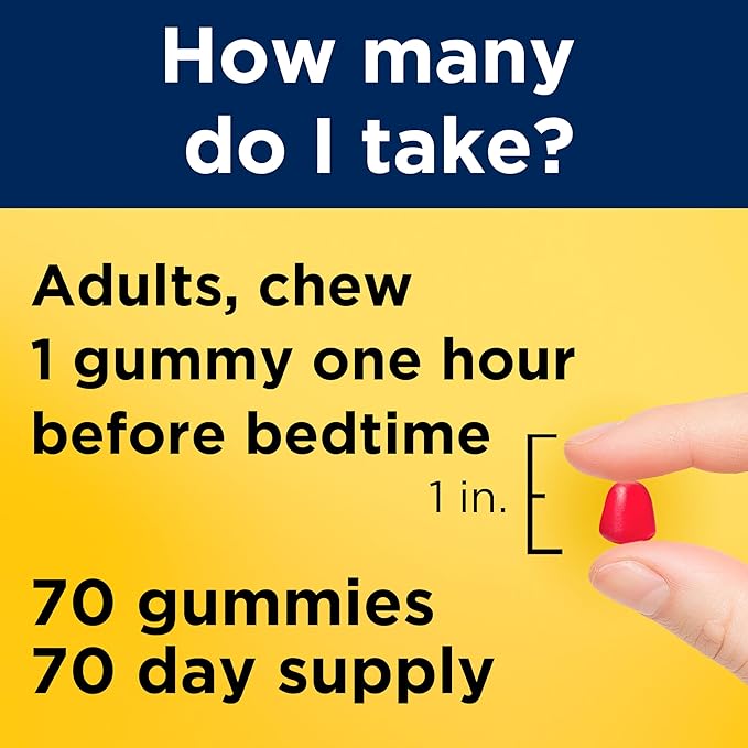 Nature Made Melatonin 5mg Adult Melatonin Gummies, 100% Drug Free Sleep Aid, 70 Gummies, Extra Strength Nature Made Melatonin