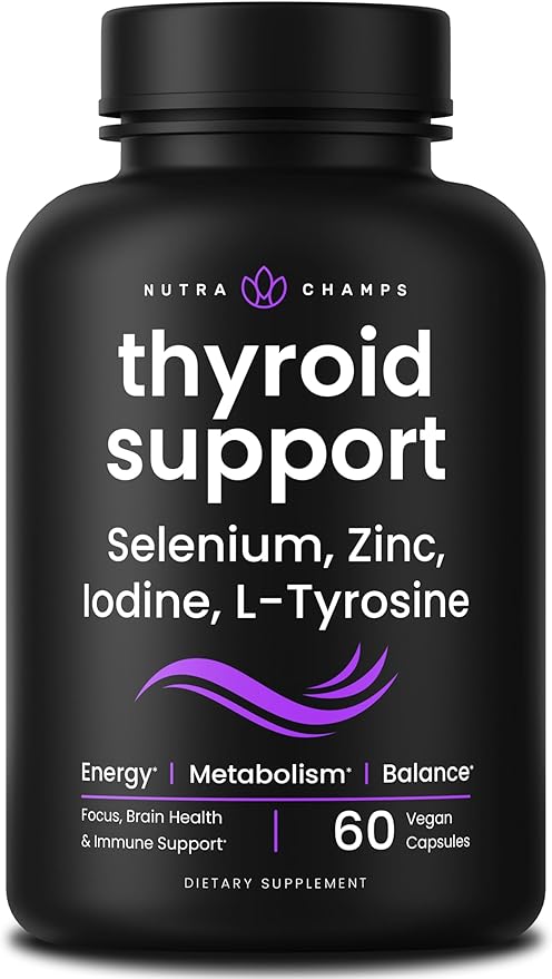 NutraChamps Thyroid Support & Adrenal Support Supplement 2-in-1 Formula with Iodine & Ashwagandha for Energy, Metabolism, Focus, Adrenal Fatigue & Stress Relief, Cortisol Balance for Women & Men