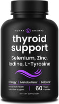 NutraChamps Thyroid Support & Adrenal Support Supplement 2-in-1 Formula with Iodine & Ashwagandha for Energy, Metabolism, Focus, Adrenal Fatigue & Stress Relief, Cortisol Balance for Women & Men