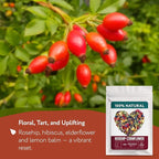 Cornflower Rosehip Herbal Tea – Loose Leaf Caffeine-Free Blend with Hibiscus, Lemon Balm & Elderflower – No Flavorings, No Colorants, No Sweeteners – Pure & Natural – 4oz