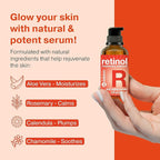 2X BIGGER 2oz, 1% Retinol Serum for Face, Dark Spot Remover, Anti Aging Serum, Retinol Cream, Aloe Vera, Rosemary, Calendula Extract, Made in USA