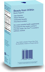 Her Own Beauty Hyaluronic Acid Capsules, Essential Collagen, Zinc, Magnesium, Vitamin C, Support Beautiful Skin, 60 Servings