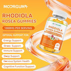 Rhodiola Rosea Gummies for Adults & Kids-Adaptogenic Herb-Daily Wellness, Emotions, Slumber Support, with Ashwagandha, Magnesium Glycinate, Siberian Eleuthero Supplements for Women & Men, 120 Count