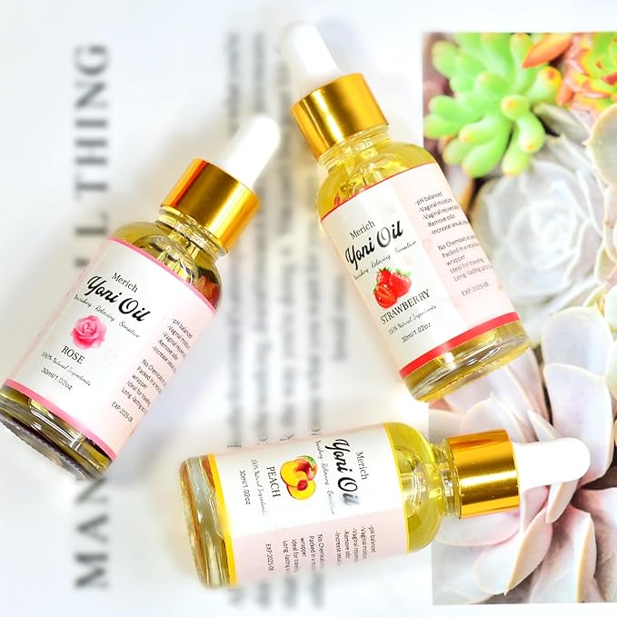 MERICH Natural Yoni Oil for Women | pH Balancing Vaginal Detox Oil, Rose | Rejuvenating Formula for Dark Spots & Ingrown Hair | Odor Eliminator & Gentle Cleansing Feminine Care | 1 oz