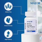 MAJOR Stress Formula - High Potency Stress Formula Vitamins - Dietary Supplement - 60 Tablets