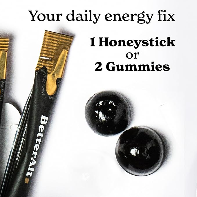 Better Alt Ultimate Power Up Duo | Shilajit Gummies + Shilajit Gold+ Honey Sticks | 3rd-Party Lab Tested | 1 Month Pack - Helps Boost Energy