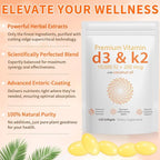 D3 K2 Vitamin 10000 IU - 240 Virgin Coconut Oil Softgels, 2 in 1 Vitamin D & K Complex Supplement Softgel - Immune Support and Calcium Absorption, Bone and Heart Health (240 Count (Pack of 2))