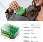 Travel Pill Organizer, Waterproof Weekly Pill Box 7 Day, Portable Container for Purse Pocket, Removable Compartments Daily Supplements Case, Airtight Storage for Outdoor (Green)