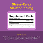 Stress-Relax Melatonin 1 mg by Natural Factors, Natural Sleep Aid, Resets the Sleep-Wake Cycle, 180 chewable tablets (180 servings), Peppermint Flavor