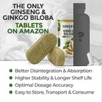 GreeNatr Ginko Biloba & Panax Ginseng Supplement - Red Ginseng Brain Supplement for Memory and Focus - Ginkgo Biloba Supplements for Good Vision, Immune System and Improved Blood Flow - 12 Bottles