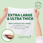 Extra Large Bath Wipes for Adults Bathing No Rinse - 80 Disposable Body Cleansing Wipes for Men, Women & Elderly - Great for Gym, Camping, Post Surgery - Shower Wipes - Cucumber Lime