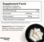Wholesome Story Myo-Inositol & D-Chiro Inositol Supplement for Women | Fertility Supplements for Hormonal Balance & Ovarian Health Support | Myoinositol | Ideal 40:1 Ratio | 30 Servings