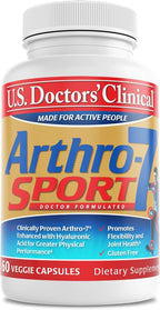 U.S. Doctors’ Clinical Arthro-7 Sport - Clinically Proven AR7 Blend + 100mg Hyaluronic Acid & Vitamin C for Flexibility, Mobility, & Strong Cartilage - 60 Capsules - 15/30-Day Supply